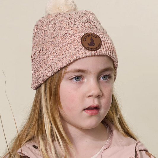 【CRY WOLF】 POM POM BEANIE Blush Speckle